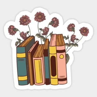 Florals books Sticker